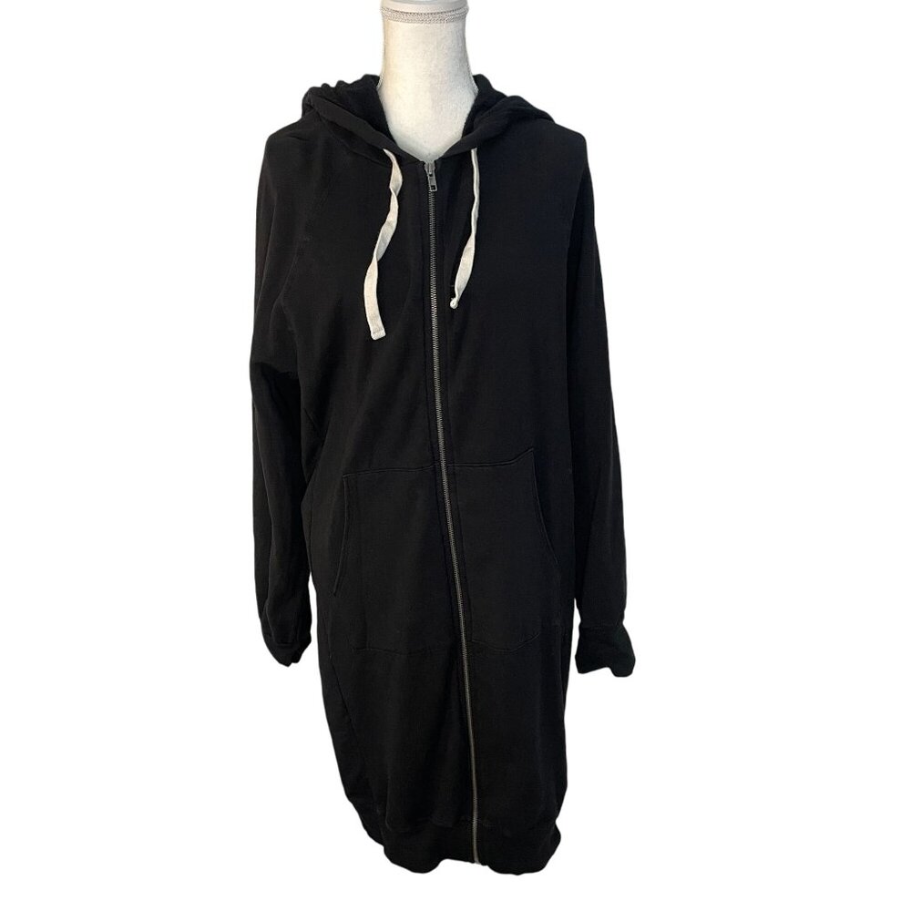 Electric & Rose Sweatshirt Full Zip Hooded Dress Women M Black Pockets